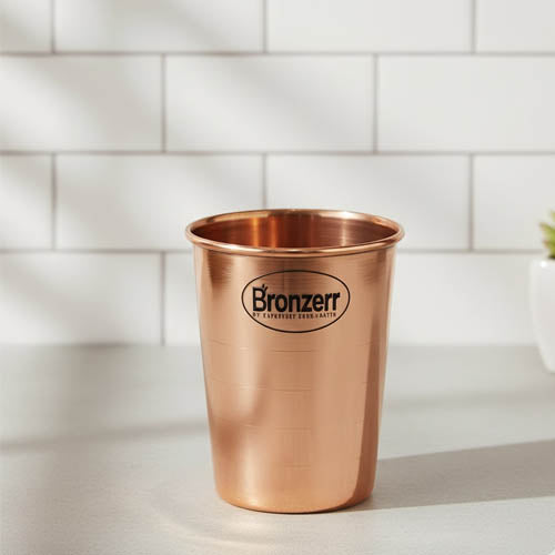 Bronzerr Expertise Hospitality Pure Copper Hammered Water Glass (Ayurvedic)