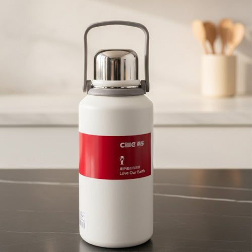 Cilie Large Capacity Thermal Flask with Carry Handle | Vacuum Insulated Beverage Bottle