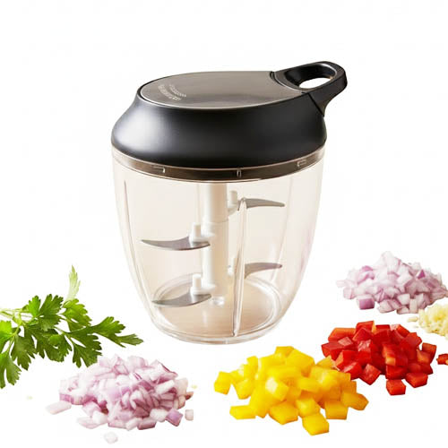 Manual Plunger Style Food Chopper | Single & Dual Blade Gator Cutter for Onion, Garlic & Nuts