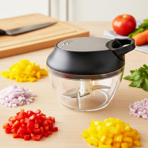 Manual Plunger Style Food Chopper | Single & Dual Blade Gator Cutter for Onion, Garlic & Nuts