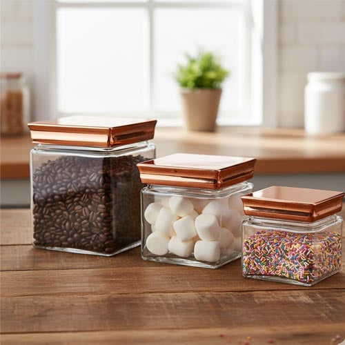 Modern Kitchen Storage Jars with Airtight Seal for Coffee, Snacks, and Spices
