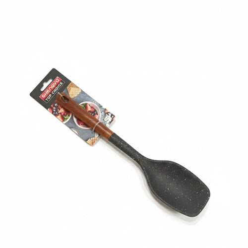 Shengya Wood-Grain Handle Nylon Cooking Spoon | Marble-Effect Non-Scratch Kitchen Utensil | Heat-Resistant Serving Spoon
