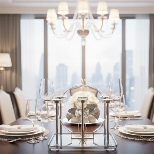 Chrome Plated Metal and Plastic Glass Stand