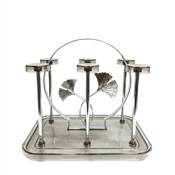 Chrome Plated Metal and Plastic Glass Stand
