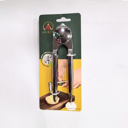 AN RUN Heavy-Duty Stainless Steel Garlic Press & Mincer | Easy Squeeze Kitchen Ginger Crusher | Professional Garlic Gadget