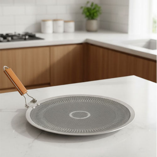 Classic Honeycomb Tawa (Griddle) with Ergonomic Wooden Handle
