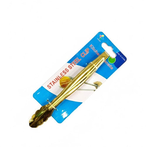 Elegant Gold-Tone Stainless Steel Ice Tongs (Kitchen Clip)