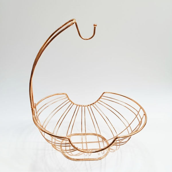 Chrome Fruit Bowl with Integrated Banana Hanger