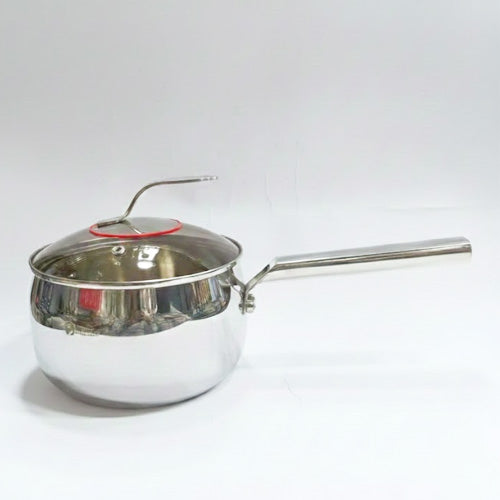 Heavy Stainless Steel Saucepan (16cm & 18cm) | Induction Ready SS Cooking Pot | Professional Heavy Gauge Sauce Pan
