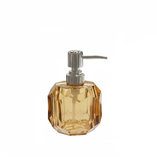 Luxury Faceted Acrylic Soap Dispenser | Refillable Diamond-Cut Liquid Hand Soap Bottle