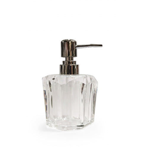 Luxury Faceted Acrylic Soap Dispenser | Refillable Diamond-Cut Liquid Hand Soap Bottle