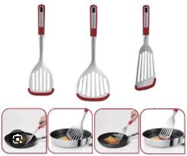 Heavy-Duty Stainless Steel Turner Spatula | Soft Grip Handle Flipper for Cooking & Grilling | Slotted Metal Kitchen Utensil