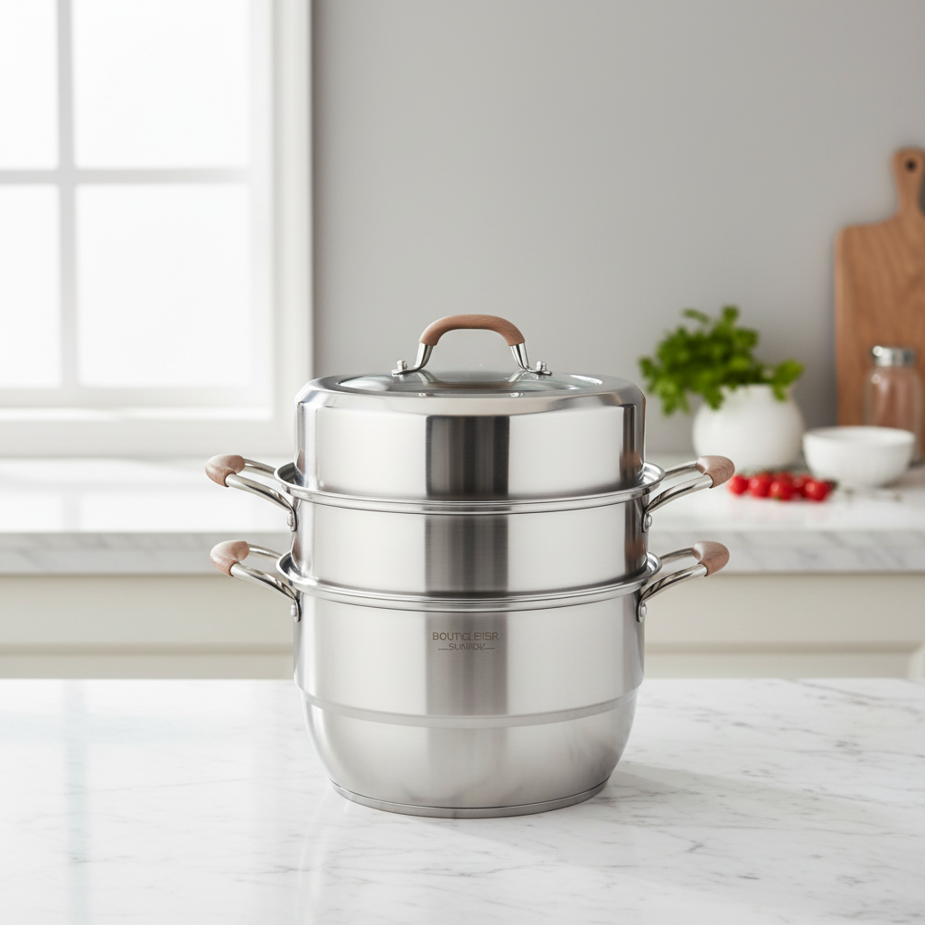 Stainless Steel Multi-Layer Steamer Pot Set | Induction Ready Healthy Food Steamer | Large Capacity Vegetable & Dim Sum Cooker