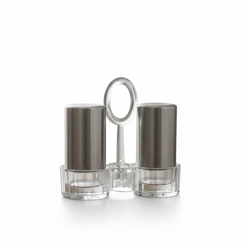Stainless Steel & Acrylic Salt and Pepper Grinder Set | Adjustable Ceramic Mechanism Mill | Modern Clear Seasoning Shakers